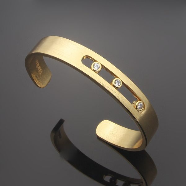 

designer jewelry women bracelet gold bangle bracelets stainless steel with three diamonds silver blackhand strap correct logo stamp printed, Black