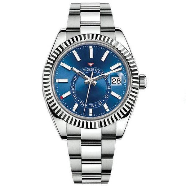 

male watch automatic mechanical stainless steel calendar 42mm sky-dweller adjustable business master wristwatch 08u, Slivery;brown