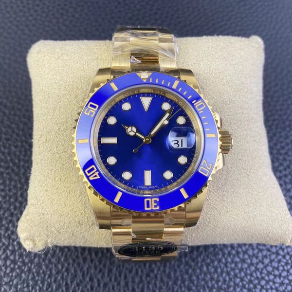 

clean m116618 luxury watch sub blue dive all-inclusive 18k intergold dandong 3135 mechanical movement 40mm 904l steel business tuhai favorit, Slivery;brown