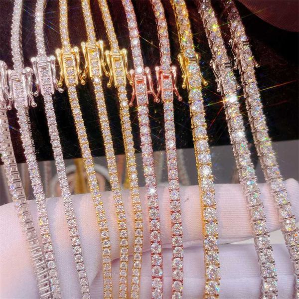 

wholesale gold plated 925 sterling silver 7-24 inches 0.1ct-0.3ct moissanite tennis bracelet tennis chain