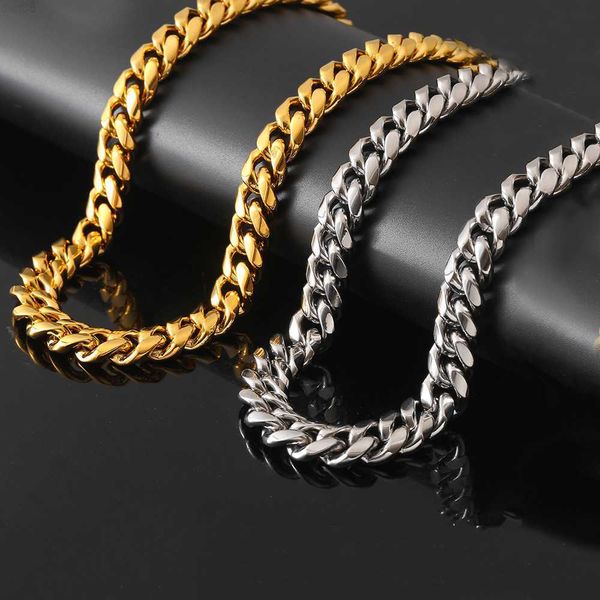 

zuanfa 12mm 16" 18" 20" 22" 24" 26" 28" 30" pvd gold plated mens cuban link chain necklace stainless, Silver