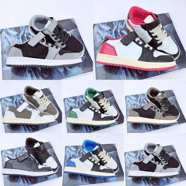 

new fashion kids shoes travis 1s 1 shoe boys scotts low sneaker designer mocha baby kid youth toddler infants children boy girl 2022 basketb, Black