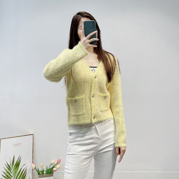 

women's jackets maje woman's tweed-effect knit cardigan | size s, Black;brown