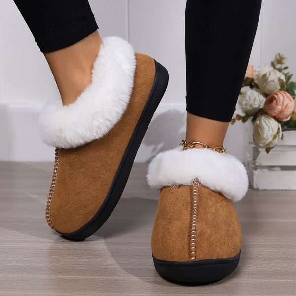 

Slippers high quality womens rubber shoes platform warm cotton shoes classic casual Outside simple home fashion cotton shoes, Black