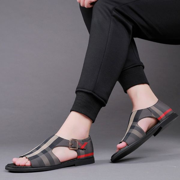 

sandals men's summer non-slip shoes bathroom slippers comfortable beach flip flops size38-48 230417, Black