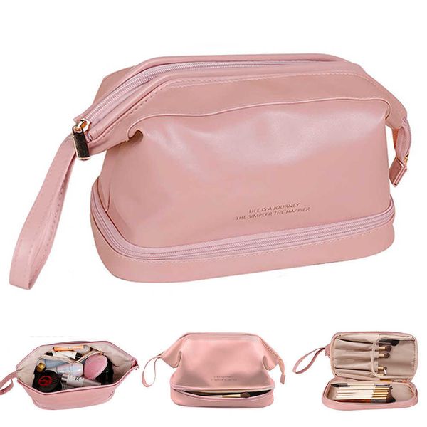 

cosmetic bags large capacity travel multifunction pink for women toiletries organizer girl storage make up case tool 230417