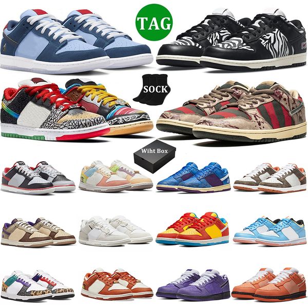 

running shoes dunks low who so sad undefeated x signal blue orange lobster crushed d.c.x golden hour jarritos kyrie irving bart simpson 2023