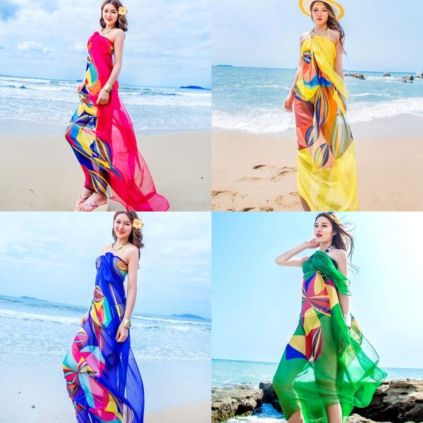 

designer women big scarf summer beach shawl wrap ladies long pashmina flower printed silk scarves clothing 140x190cm red yellow green royal, Blue;gray
