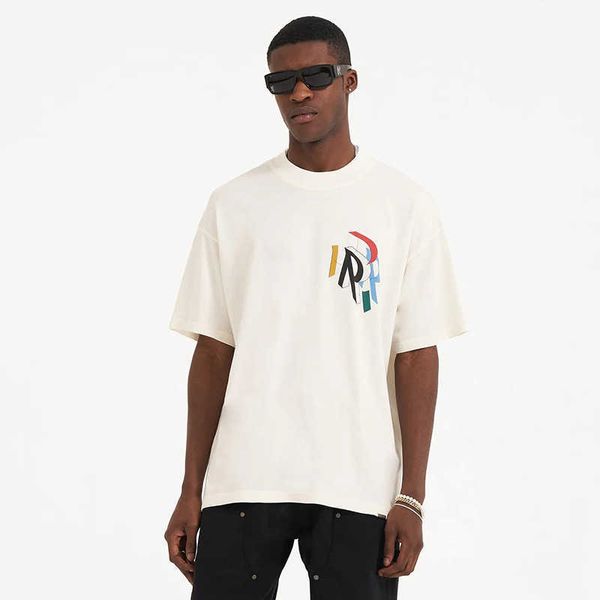 

2023 fashion men's and women's t shirts uk high street brand rep design team limited color three-dimensional assembly letter print, White