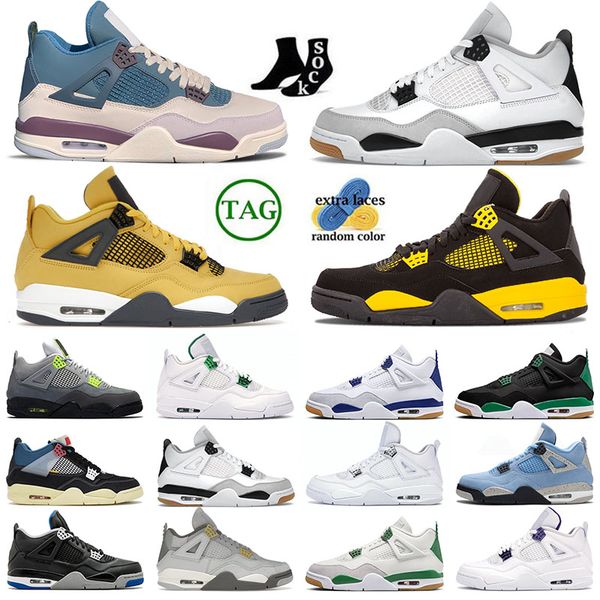 

2023 fashion designer jmpman 4 4s mens womens basketball shoe pine green military black bred new black green angeles dodgers casual fashion
