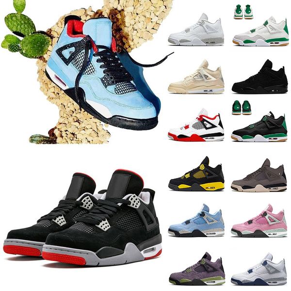 

bred 4s basketball shoes jumpman 4 pine green black cat thunder canyon purple seafoam sail white oreo university blue military men women sne