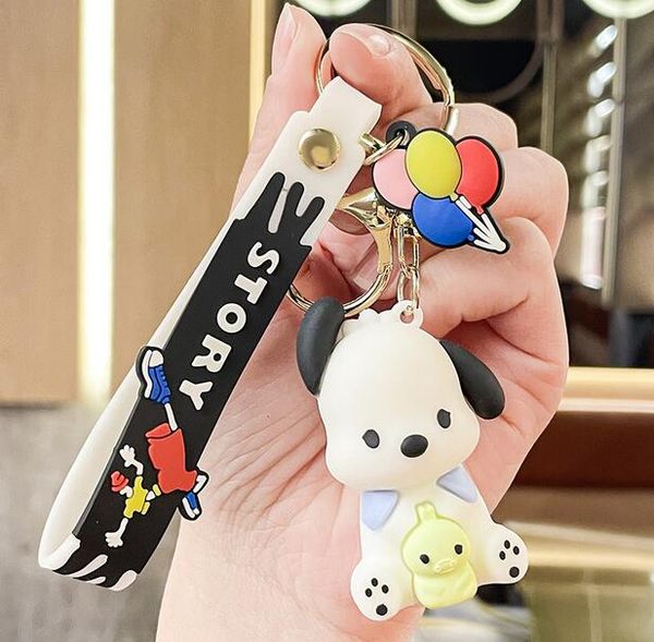 

19 style originality designer cartoon key rings children animal rabbit acrylic metal car backpack hanging drop keychain children's day, Slivery;golden
