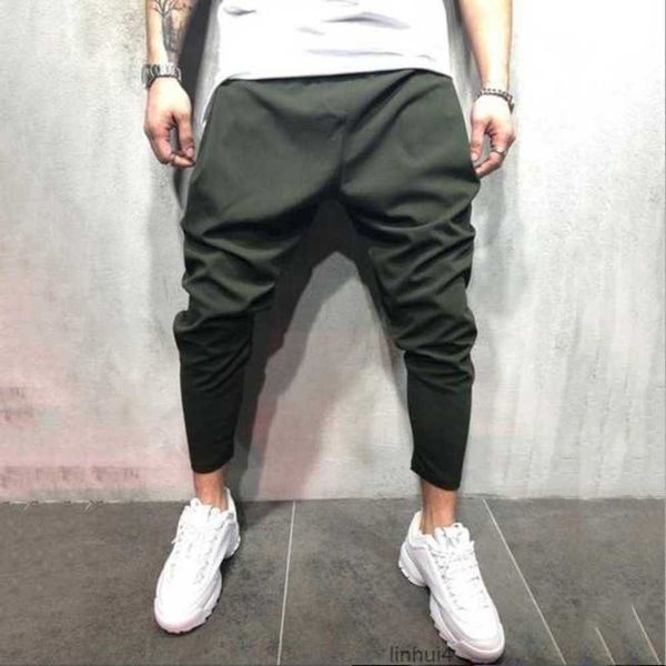 

men fashion pants man long men overalls trousers jogger casual hip clothing hop, Black