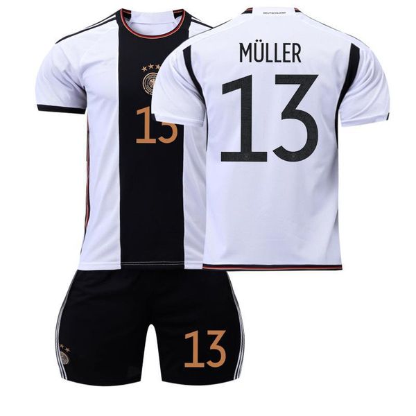 

soccer jerseys 2023-24 no. 13 muller world cup jersey no. 19 sarne no. 7 haverts no. 8 kroos soccer suit set soccer jersey, Black;yellow