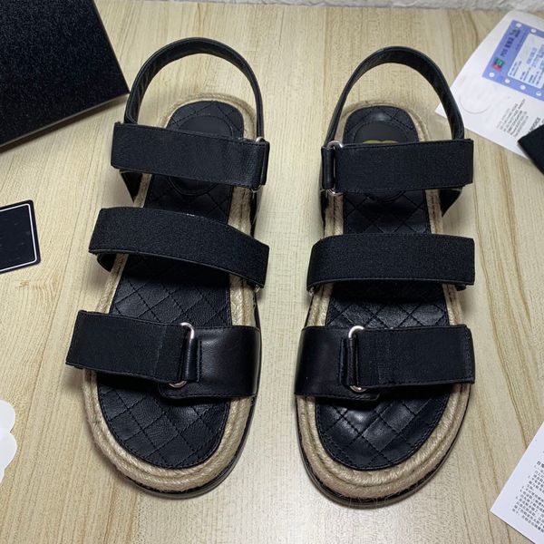 

famous designer sandals flat shoes thick bottom wide women's wedges fashion leather women's shoes broken size special black 41