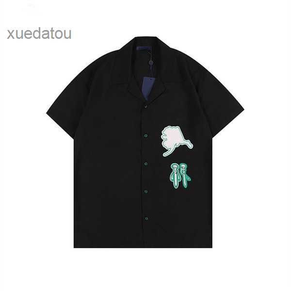 

shirts casual men summer women hawaii style button lapel cardigan short sleeve oversized shirt blouses brand designer design loose 4 gbs6, White;black