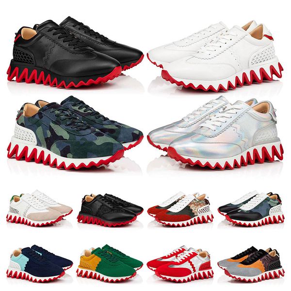 

men women casual shoes luxury designers shark sneakers genuine leather rivet outdoor sharks mens sports fashion trainers big size 35-47, Black