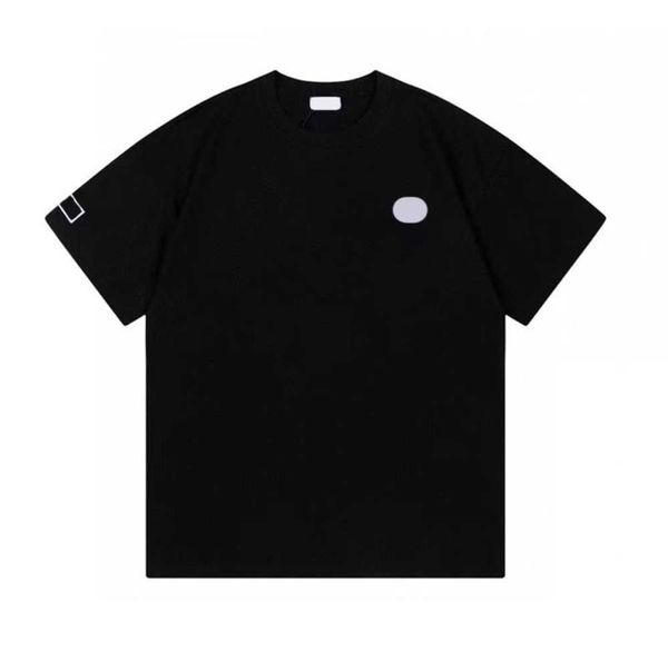 

luxury t-shirts brand classic logo embroidery short sleeve pullover t-shirt threaded crew neck fashion joker style tee black t-shirts for me, White;black