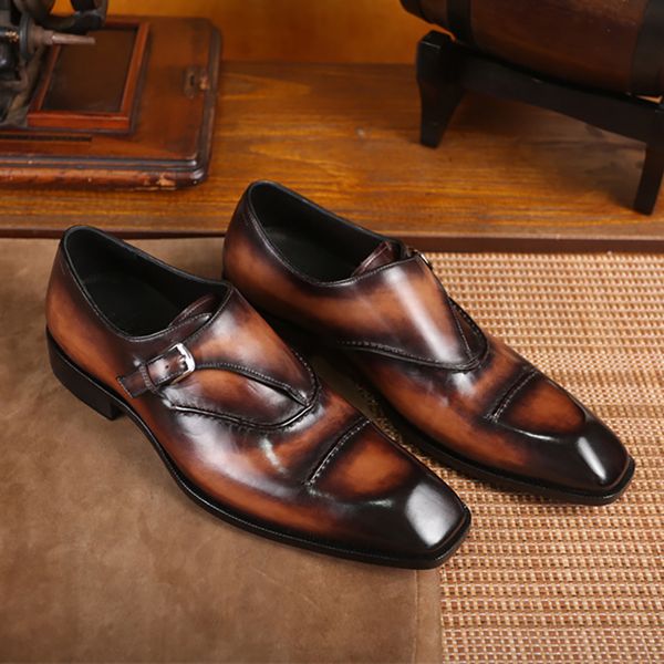 

berluti high end men's genuine leather mengke shoes are handmade and hand painted with a large skinsole, Red;white