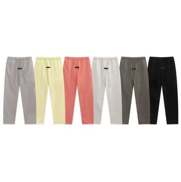 

ess designers casual pant fears of god fog essen flocked letter printed sanitary pants high street loose straight loop trend streetwear jogg, Black