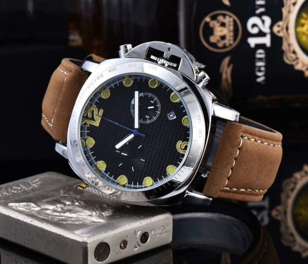 

new brand mens watches all dials work two eyes full functional clock wristwatches nylon strap quartz waterproof calendar all the crime scann, Slivery;brown