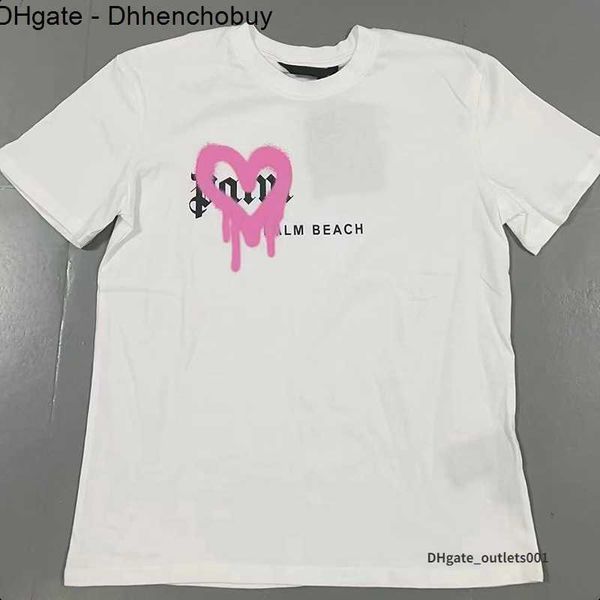 

23ss men's tshirts t shirt palms palmangel city designer limited inkjet graffiti letter printing women's sailboat short-sleeved ca, White;black