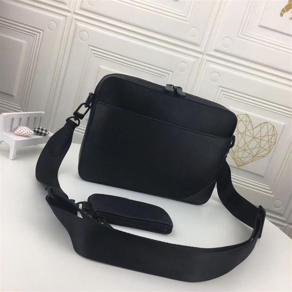 

black flower luxury designer messenger bag embossed shadow soft leather men crossbody bags 2 piece sac de messager two set fashion280q