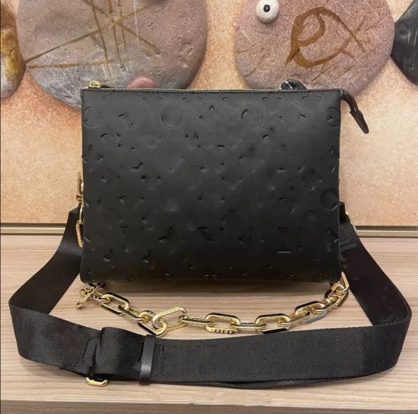 

genuine leather 5a women's coussin shoulder bags fashion retro simple bag envelope messenger diagonal underarm letter embossed wallet c