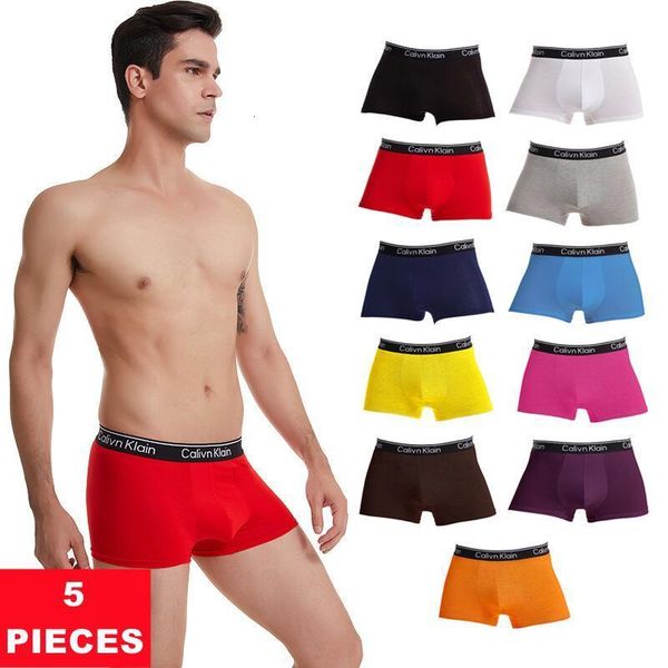 

underpants 5pcs silk men's boxer fashion letters printing comfortable male stretch shorts boys underwear men lingerie 230417, Black;white