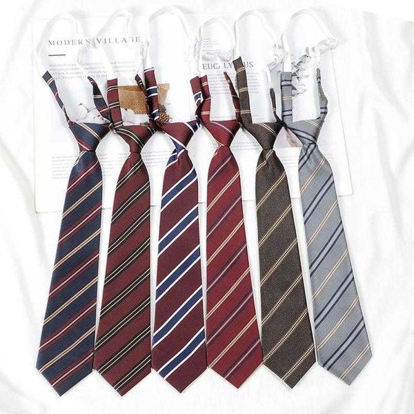 

japanese jk preppy style lazy ties wine red striped tie female student uniform, Blue;purple