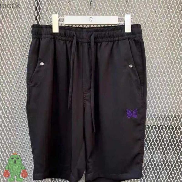 

men's shorts needles awge double butterfly embroidered shorts oversize men women short pants, White;black