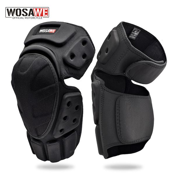 

elbow knee pads wosawe adjustable knee protector motorcycle motocross tactical sport riding cycling skating ski knee pads kneepad brace supp, Black;gray