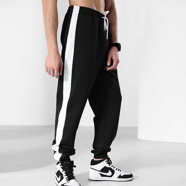 

men's pants spring and autumn 2023 new men's sports casual pants korean edition loose straight pants versatile fashion banded feet, Black