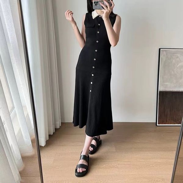 

casual dresses sandro woman's long sleeveless knit dress | size s-l, Black;gray