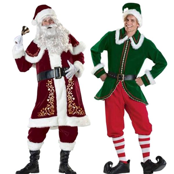 

christmas santa cosplay theme costume stage party for unisex, Black;red