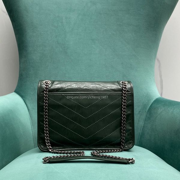 

10a niki bags designers woman messenger handbag real leather courier bag backpacks crossbody luxury designers 28cm capacity blackish green s, Black;red