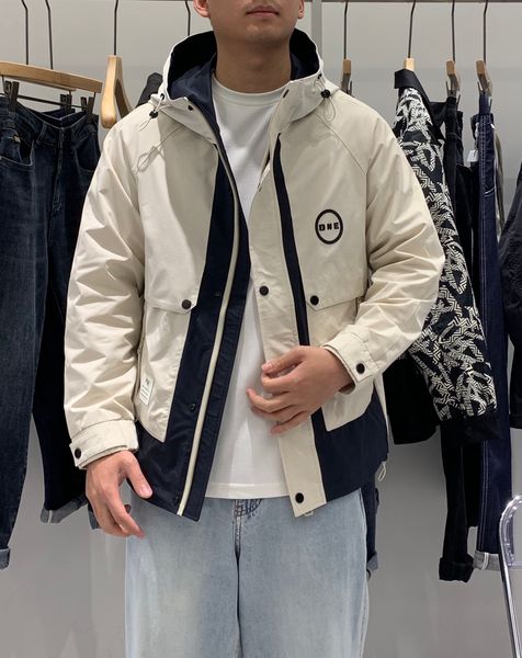 

23ss men's hooded jacket spring trendy fashion letter embroidered coat autumn raglan casual hooded jacke, Black;brown