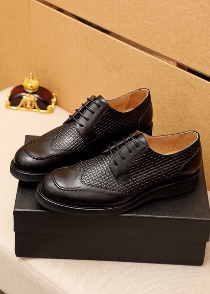 

2023 men formal dress shoes gentlemen genuine leather shoes mens brand designer business oxfords size 38-45, Black