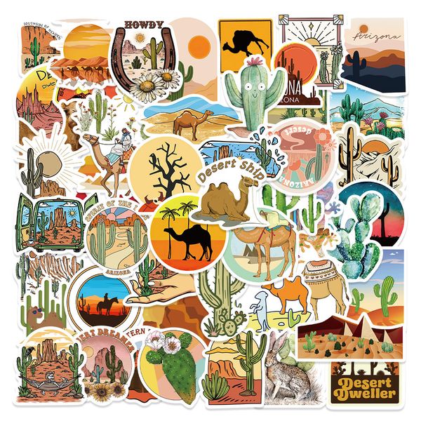 

50pcs camel cactus stickers for skateboard car baby helmet pencil case diary phone lapplanner decor book album kids toys guitar diy decals