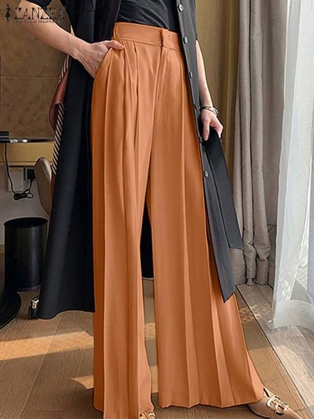 

capris zanzea spring solid women pant bohemian femme fashion pockets pantalon elegant casual loose holiday turnip palazzo oversized, Black;white