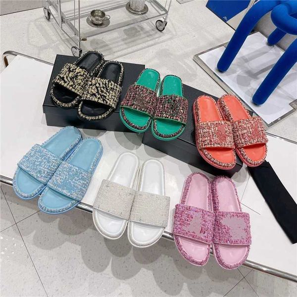 

designer slippers sandal summer luxury sandals designer women's high-quality flip-flops fashion leather sliders women's beach slid, Black