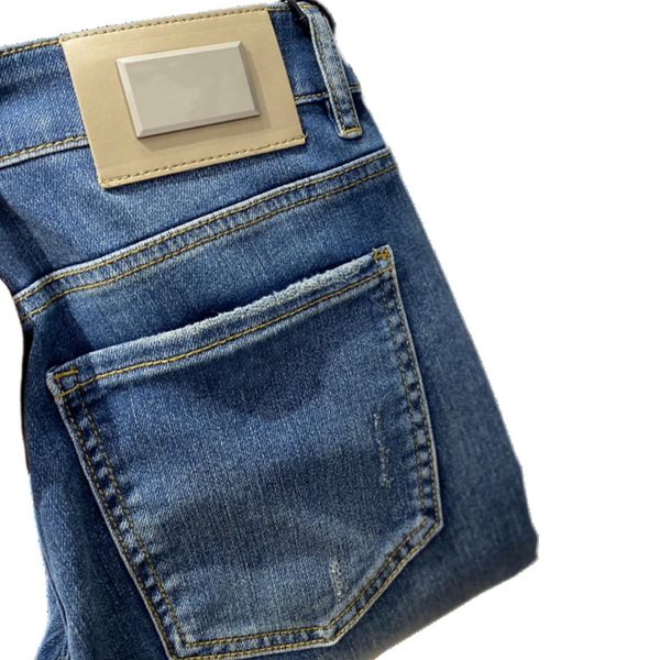 

men's jeans spring summer thin denim slim fit european american high-end brand small straight pants jh6059-8, Blue