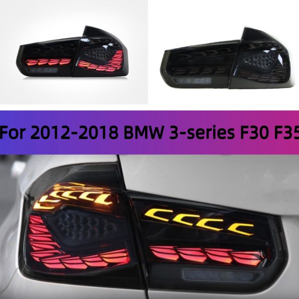 

car modified taillights for 12-18 bmw 3-series f30 modified f35 led lights dragon scale style turn signal running lights