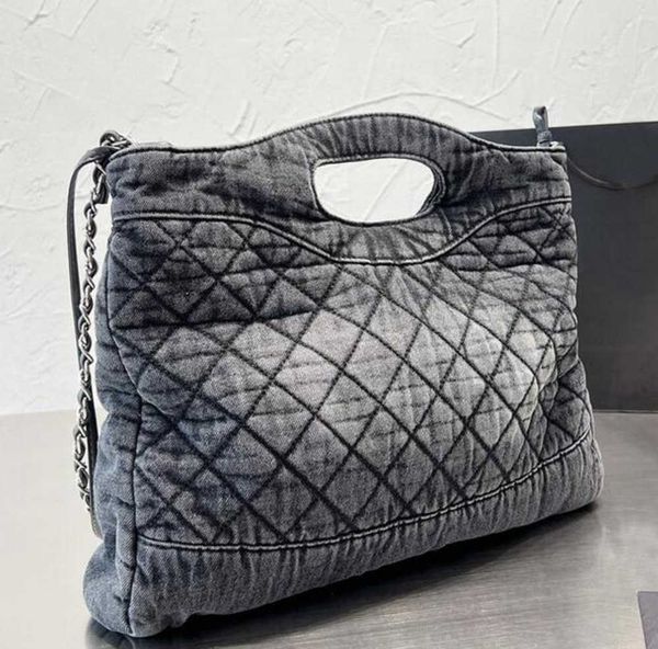 

shoulder bag blue gray denim designer cowboy chain tote women's luxury flap diamond lattice wallet crossbody classics clutch totes purs