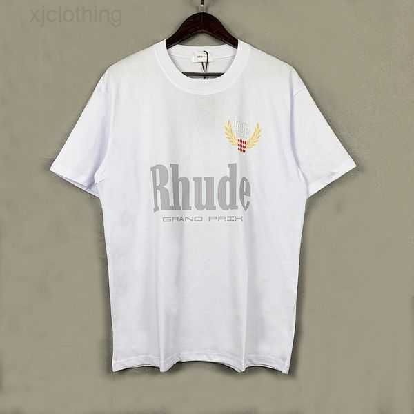 

rhude t-shirt mens designer t shirt tee workout shirts for men oversized t shirts tee t-shirt 100%cotton rhude tshirts vintage short sleeve, White;black