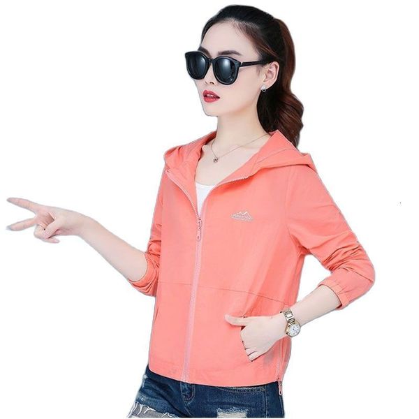 

women's jackets women jacket summer short uv-proof and breathable sun protection clothing women's thin loose casual female coat ti, Black;brown