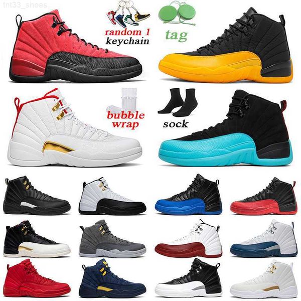 

jumpman 12 mens basketball shoes reverse flu game 12s university gold gamma blue men trainer sports sneakers jorda jordon shoe