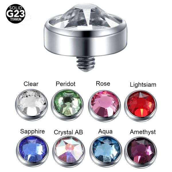 

1pc titanium microdermal piercing surface internally threaded gem ends dermal skin diver hide in medusa piercing body jewelry body jewelrypi, Slivery;golden