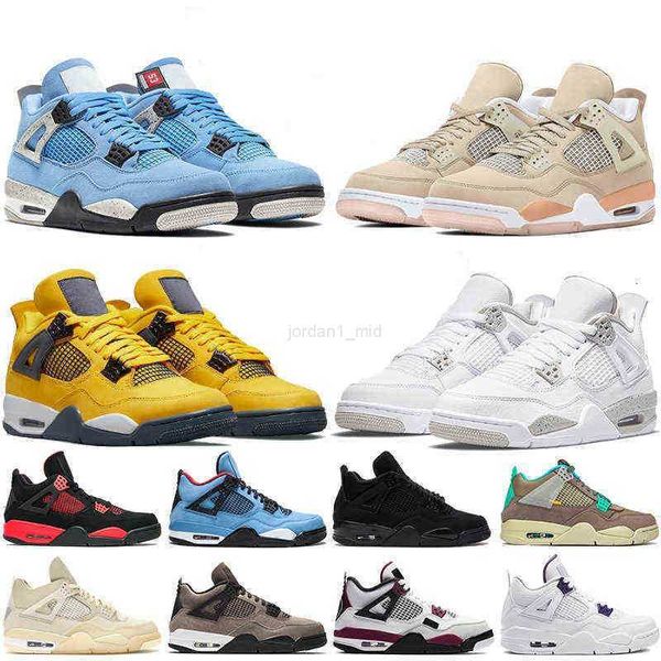 

with box 4 4s basketball shoes university blue white oreo red thunder shimmer metallic purple black cat taupe haze men women sneakers