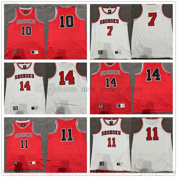 

custom printed basketball jersey shohoku akagi miyagi sakuragi rukawa mitsui tank role playing tank shirt jerseys, Black;red